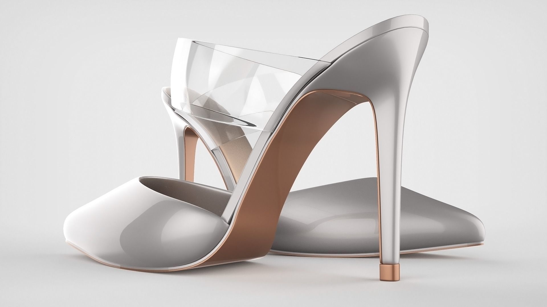 Pointed Toe Stiletto heels with Clear Strap 3D model_47