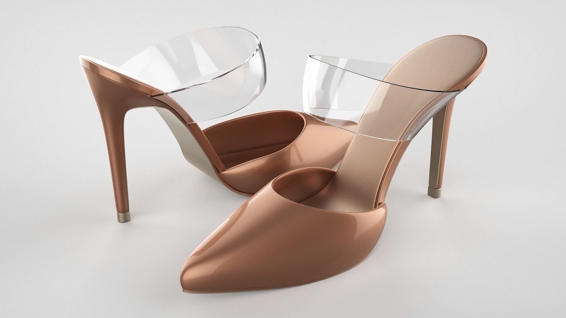 Pointed Toe Stiletto heels with Clear Strap 3D model_23