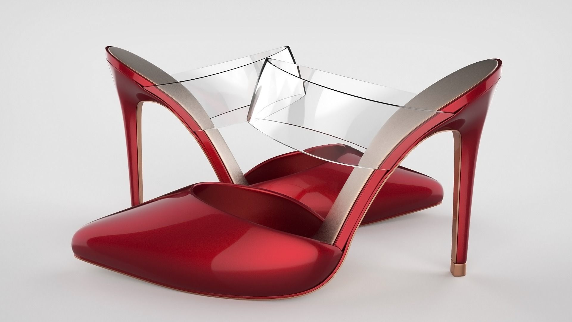 Pointed Toe Stiletto heels with Clear Strap 3D model_18