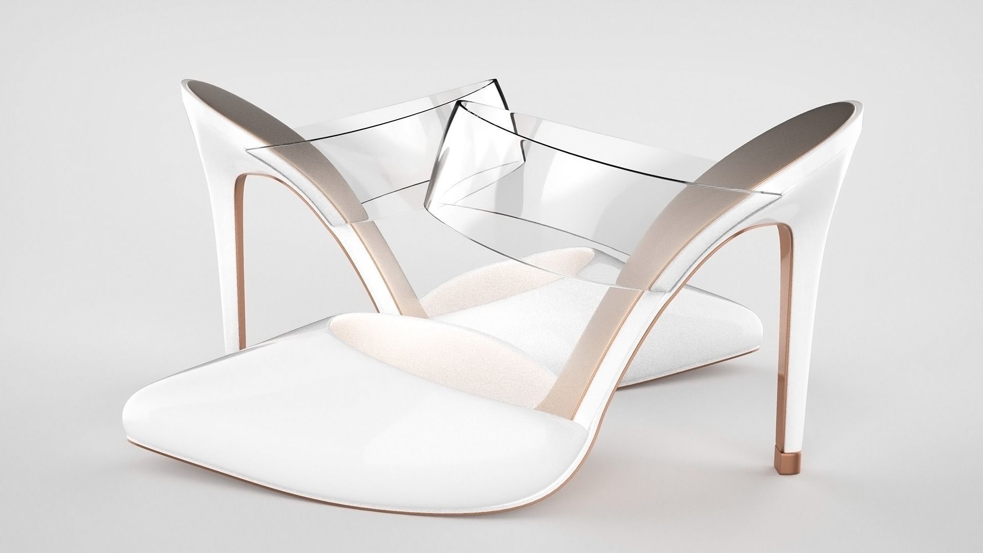 Pointed Toe Stiletto heels with Clear Strap 3D model_53