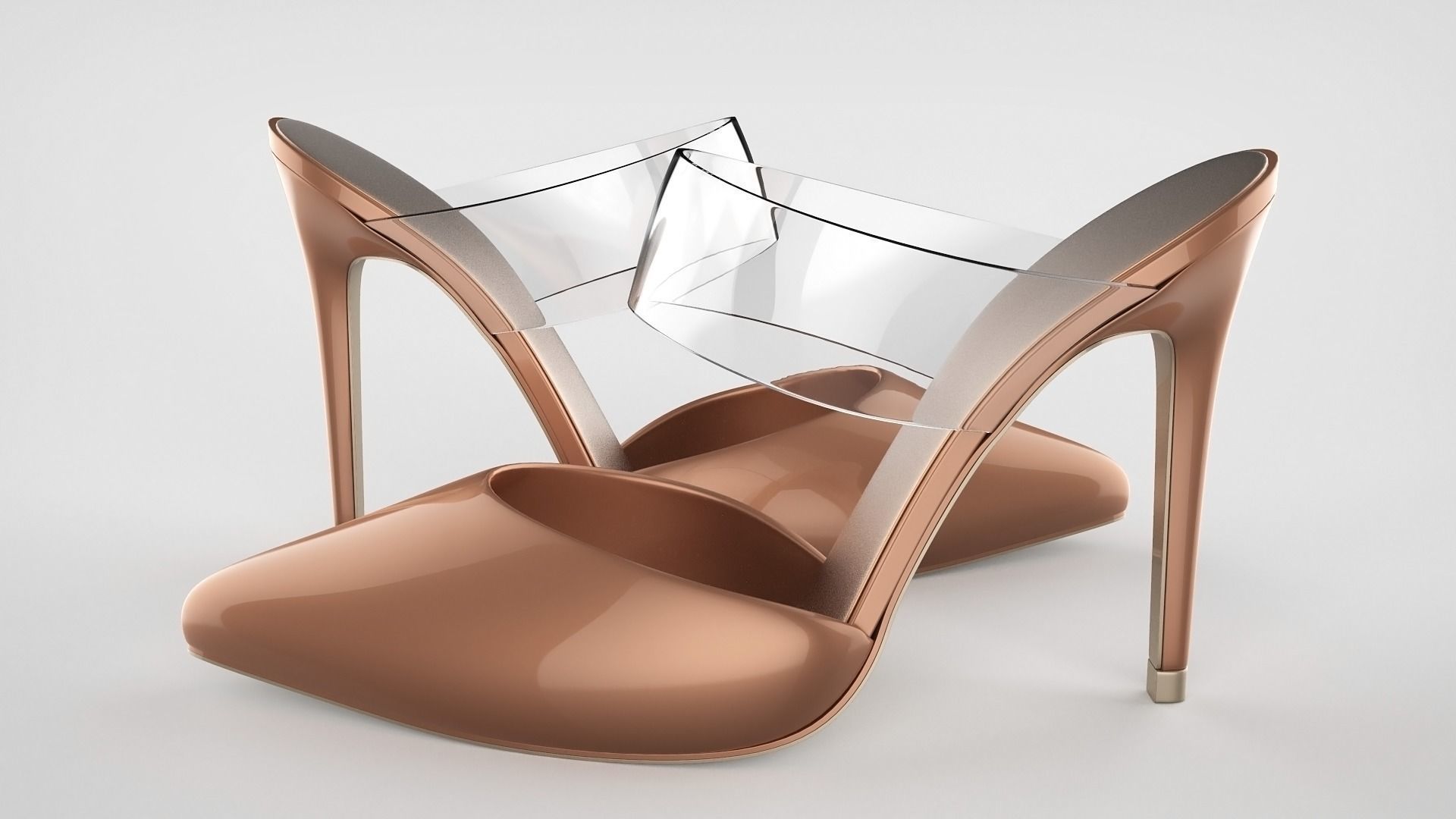 Pointed Toe Stiletto heels with Clear Strap 3D model_25