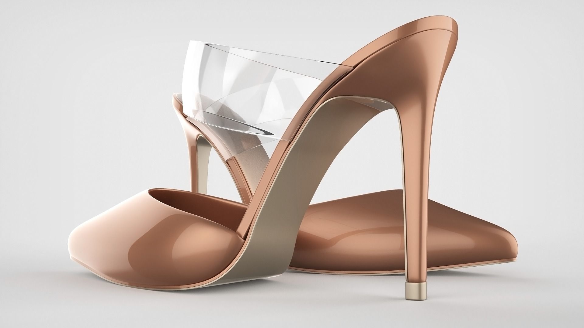 Pointed Toe Stiletto heels with Clear Strap 3D model_26