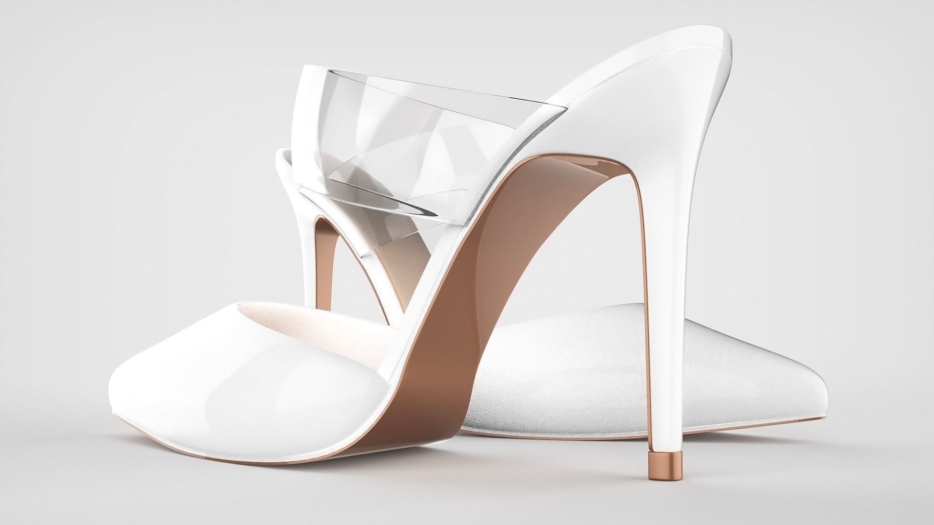 Pointed Toe Stiletto heels with Clear Strap 3D model_54