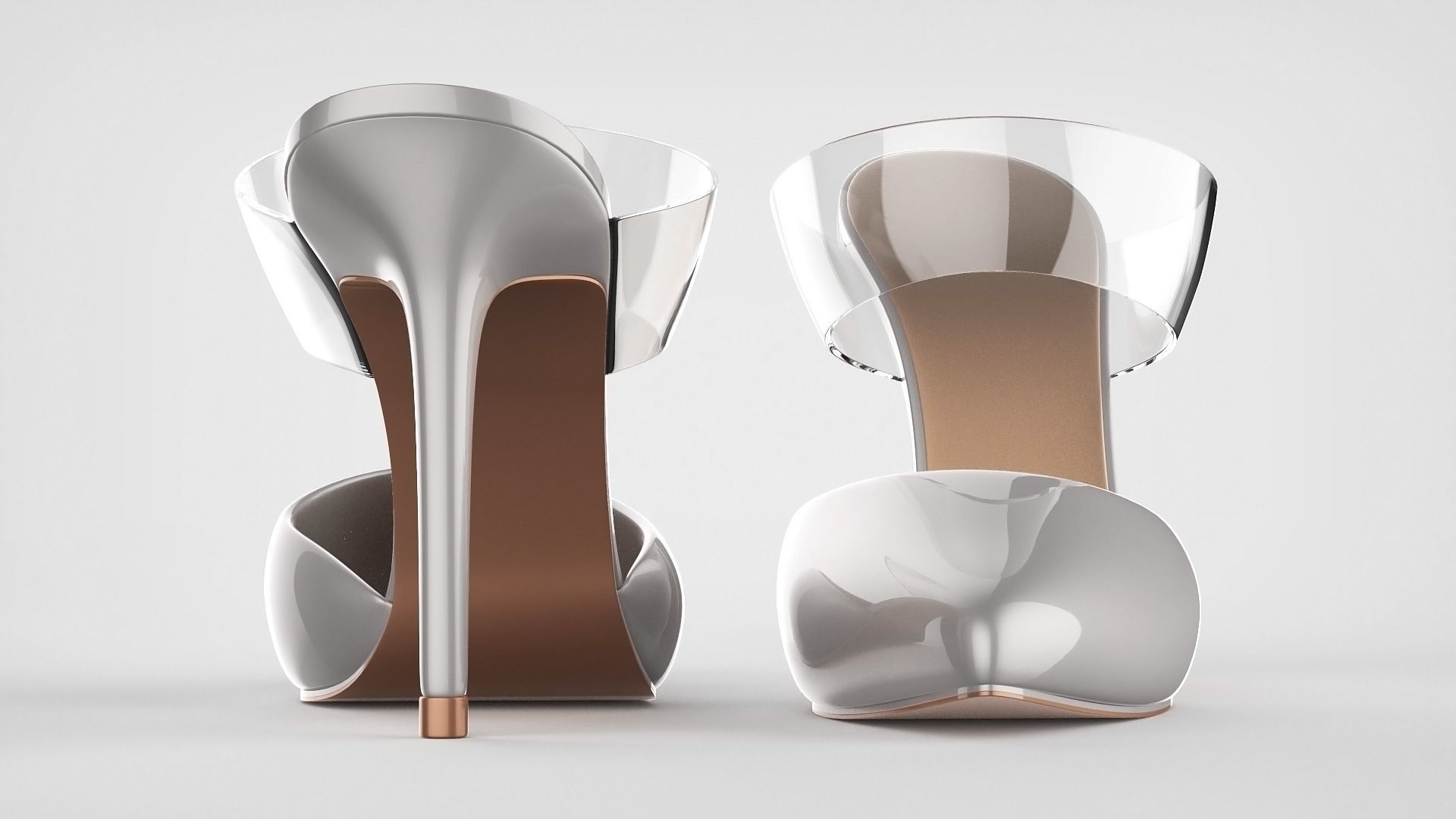 Pointed Toe Stiletto heels with Clear Strap 3D model_48