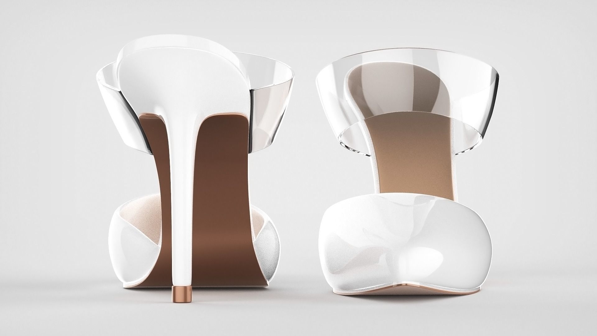 Pointed Toe Stiletto heels with Clear Strap 3D model_55