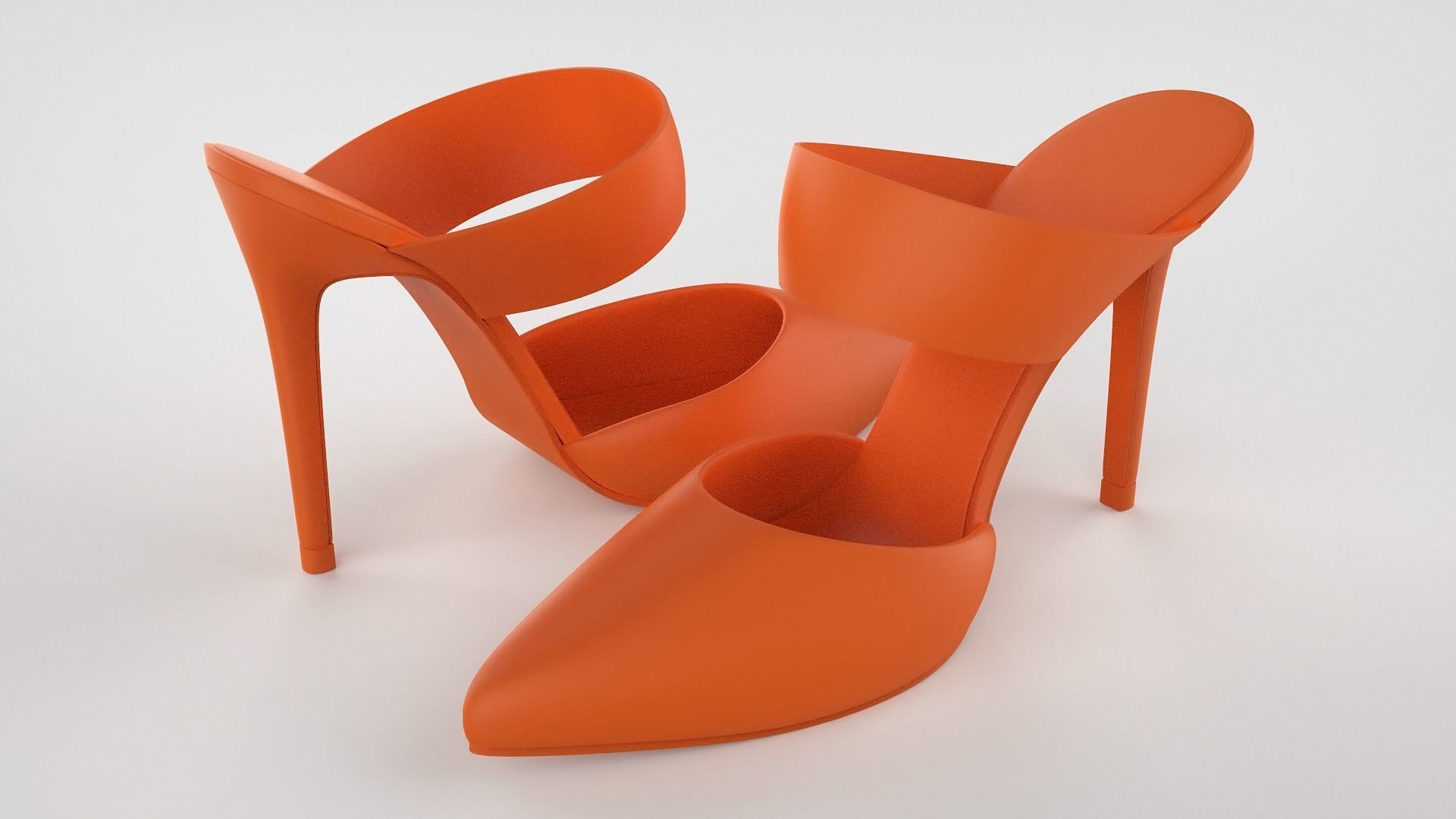 Pointed Toe Stiletto heels with Clear Strap 3D model_65