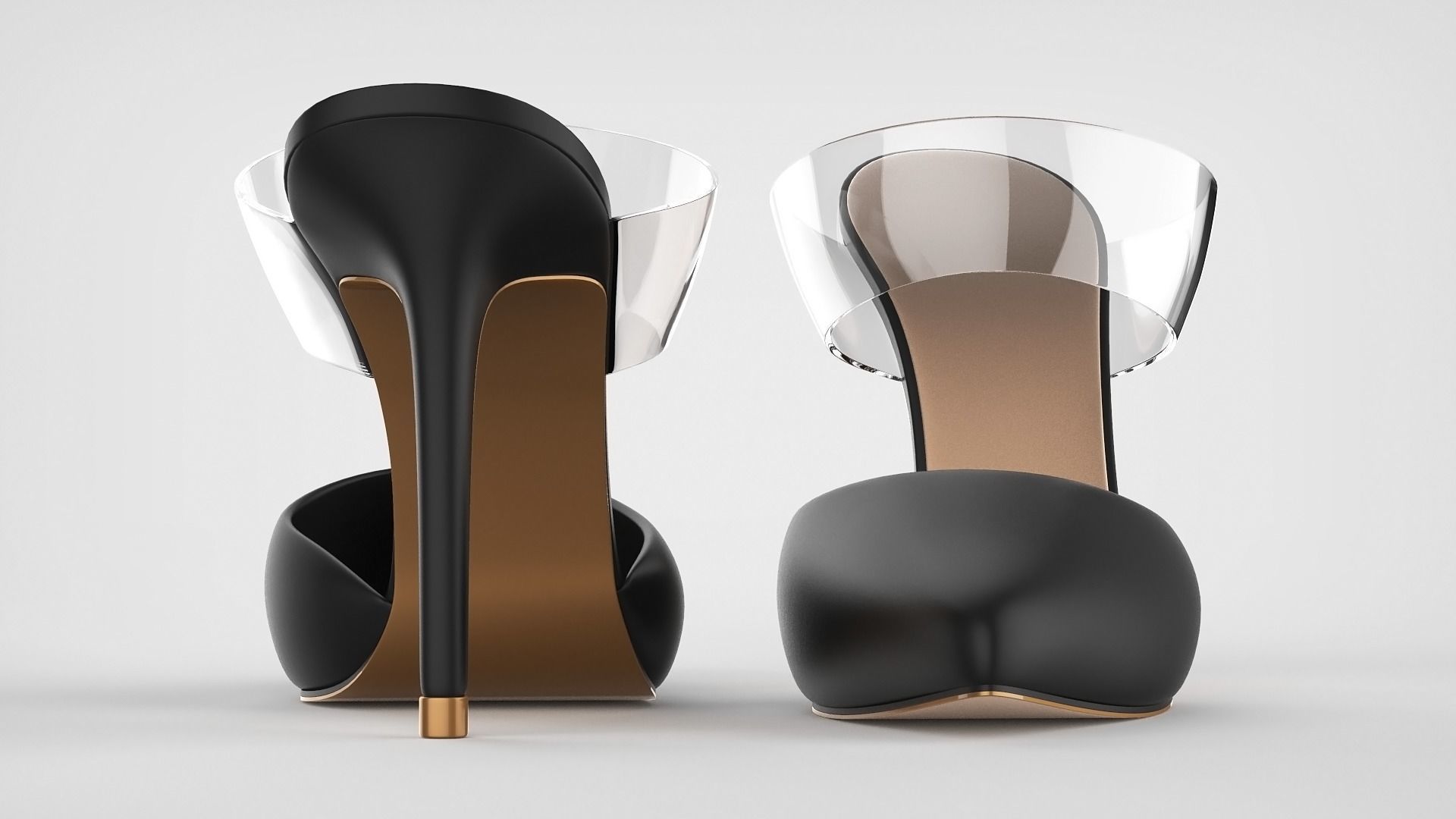 Pointed Toe Stiletto heels with Clear Strap 3D model_13