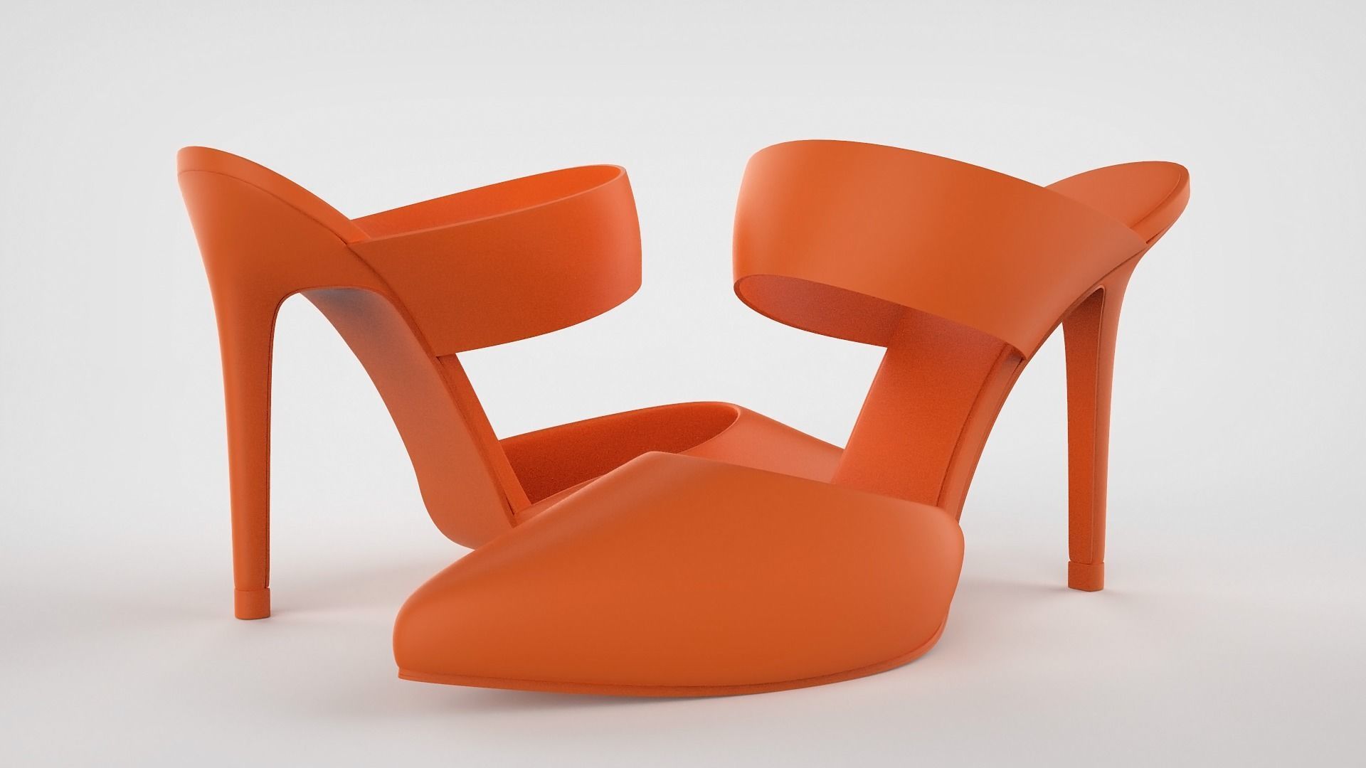 Pointed Toe Stiletto heels with Clear Strap 3D model_66