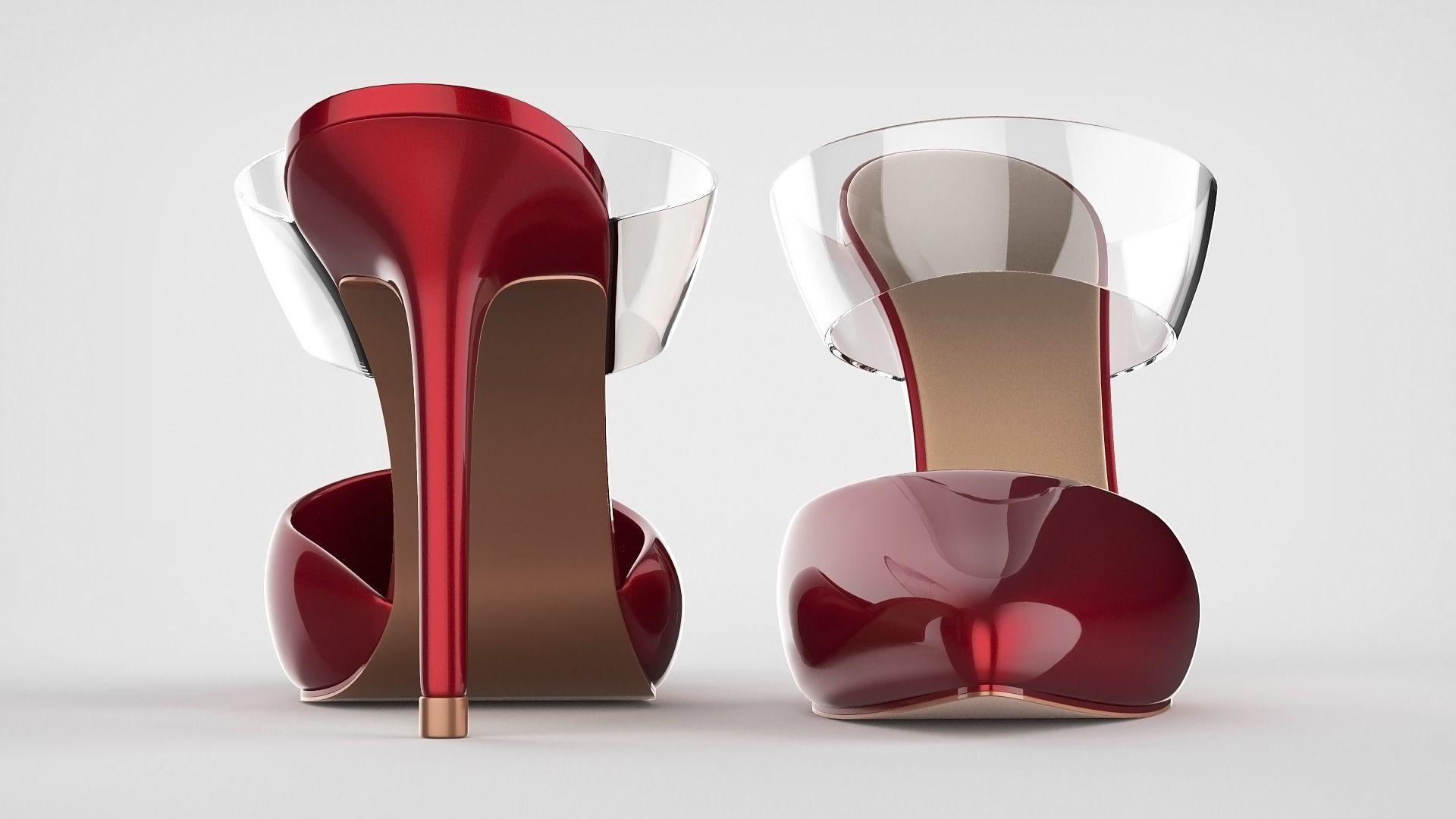 Pointed Toe Stiletto heels with Clear Strap 3D model_20