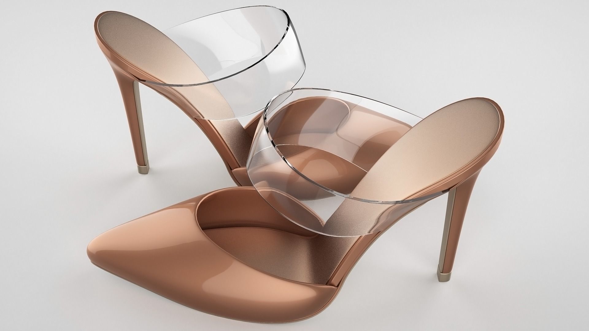 Pointed Toe Stiletto heels with Clear Strap 3D model_29