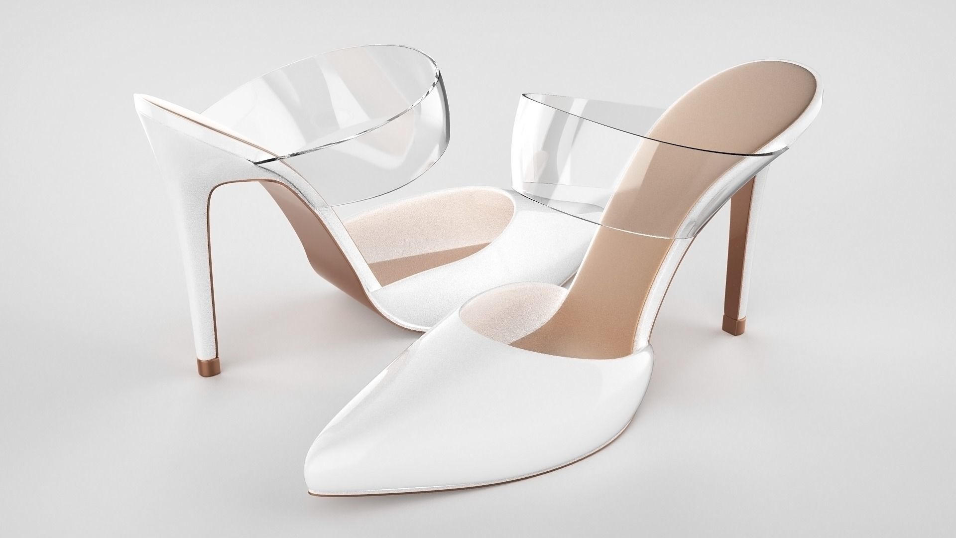 Pointed Toe Stiletto heels with Clear Strap 3D model_51