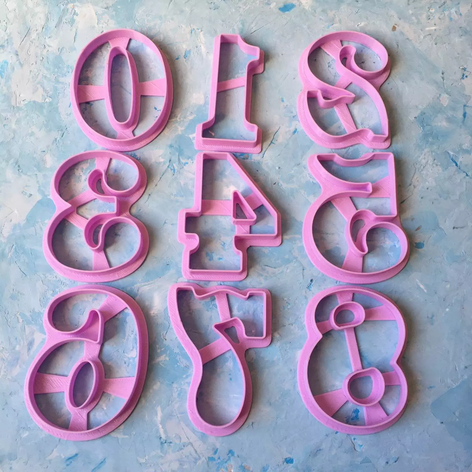 Set of numbers Cookie Cutter  3D print model_0