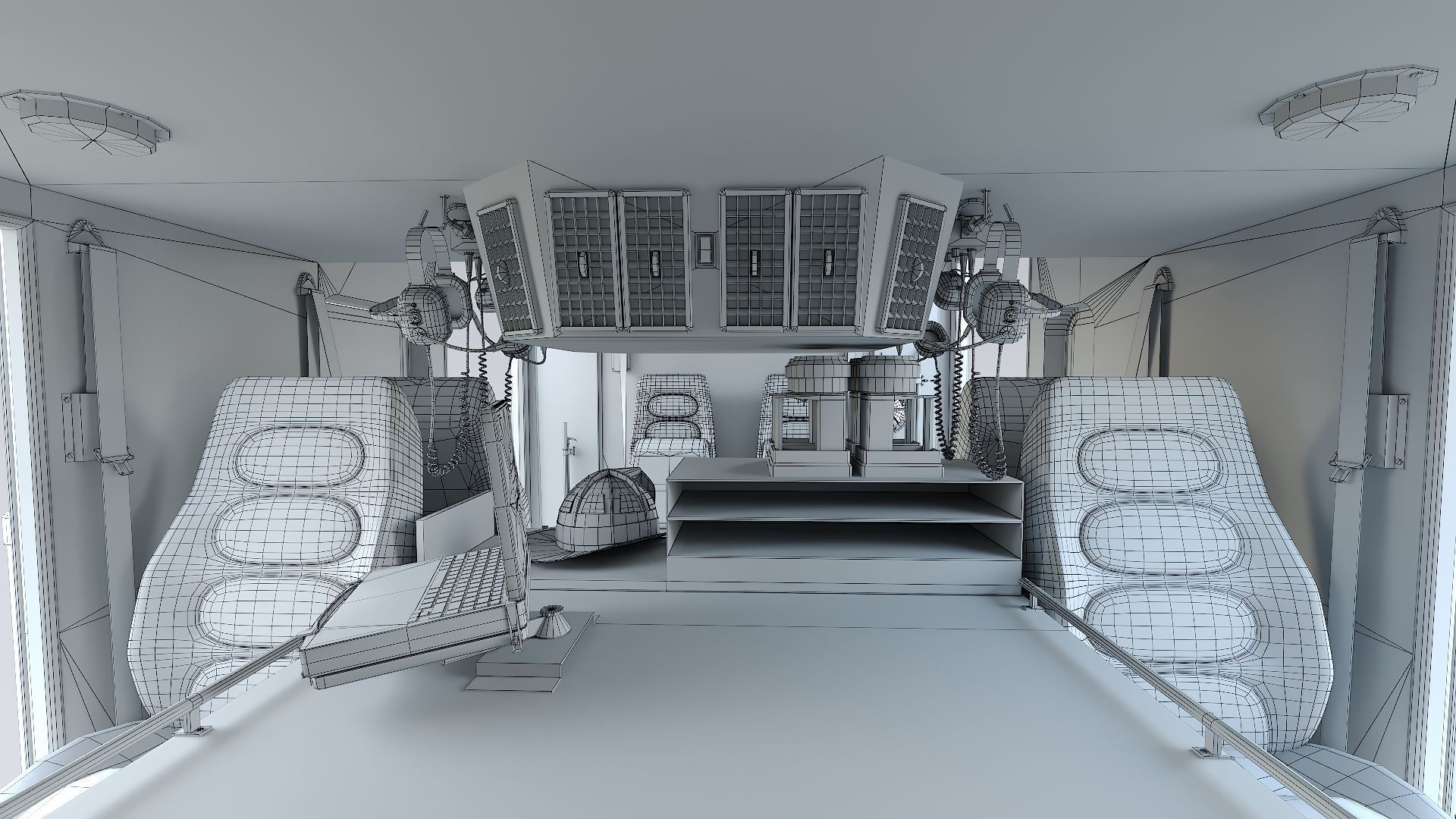 Fire Truck FDNY Squad with Interior Low-poly 3D model_36