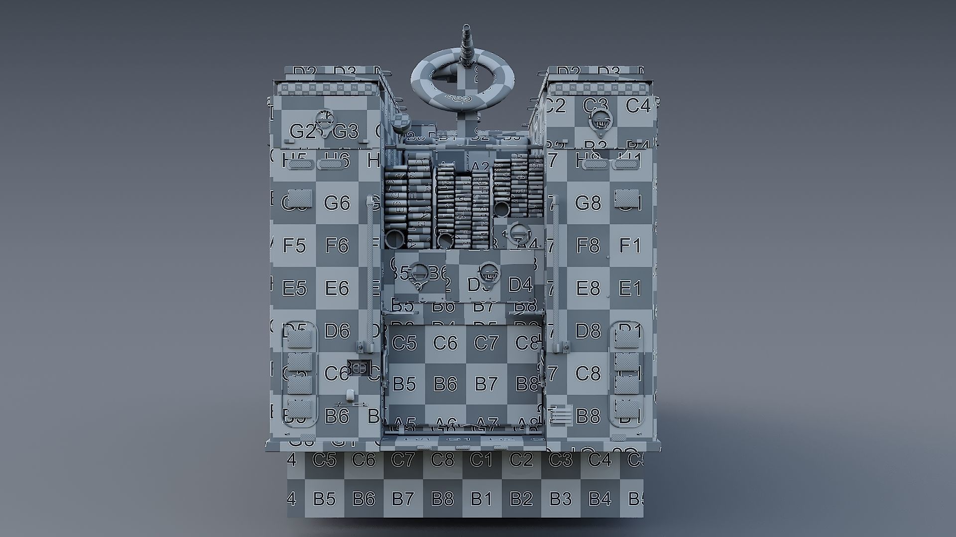 Fire Truck FDNY Squad with Interior Low-poly 3D model_41