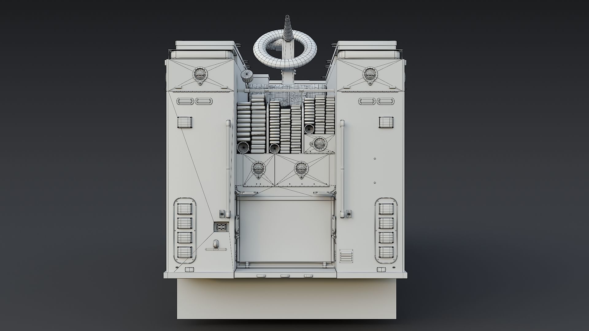 Fire Truck FDNY Squad with Interior Low-poly 3D model_32