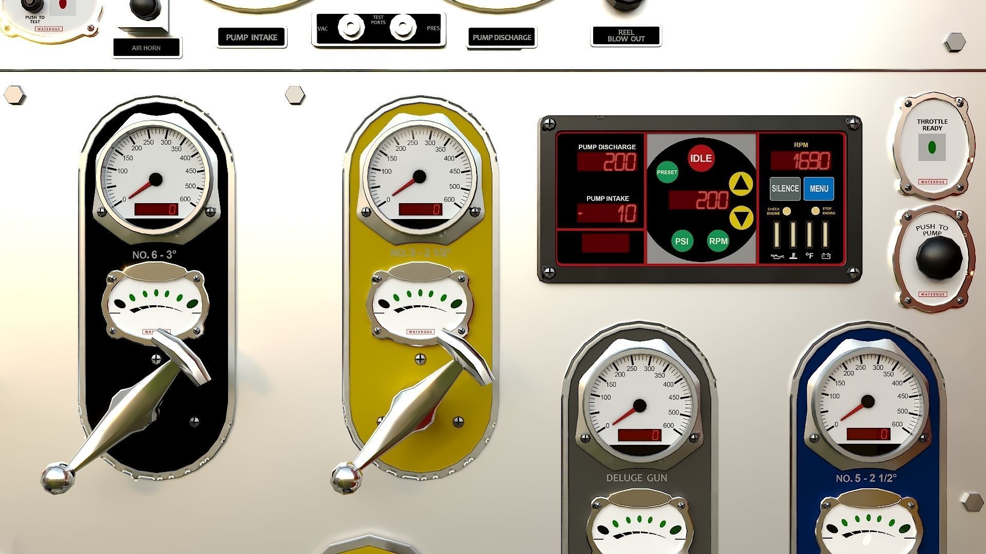 Fire Truck FDNY Squad with Interior Low-poly 3D model_25