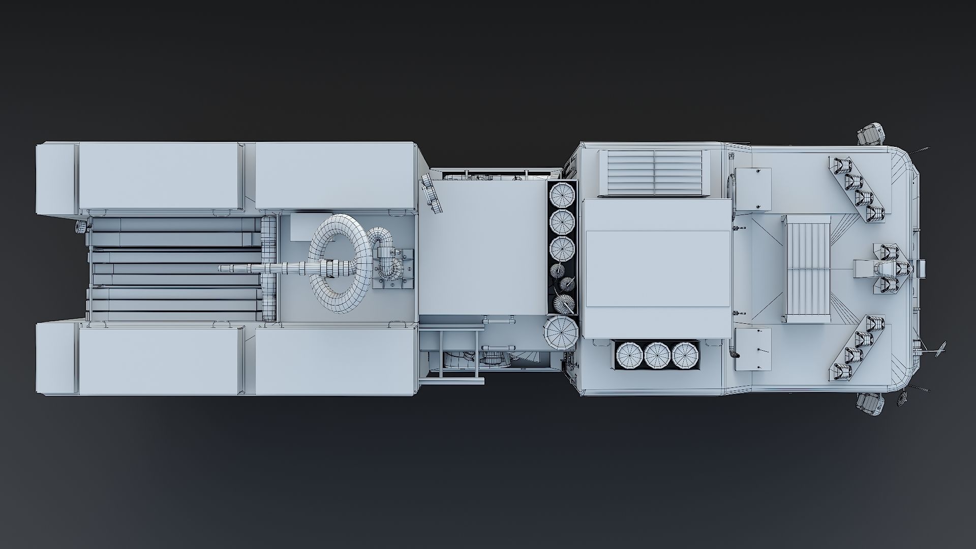 Fire Truck FDNY Squad with Interior Low-poly 3D model_35