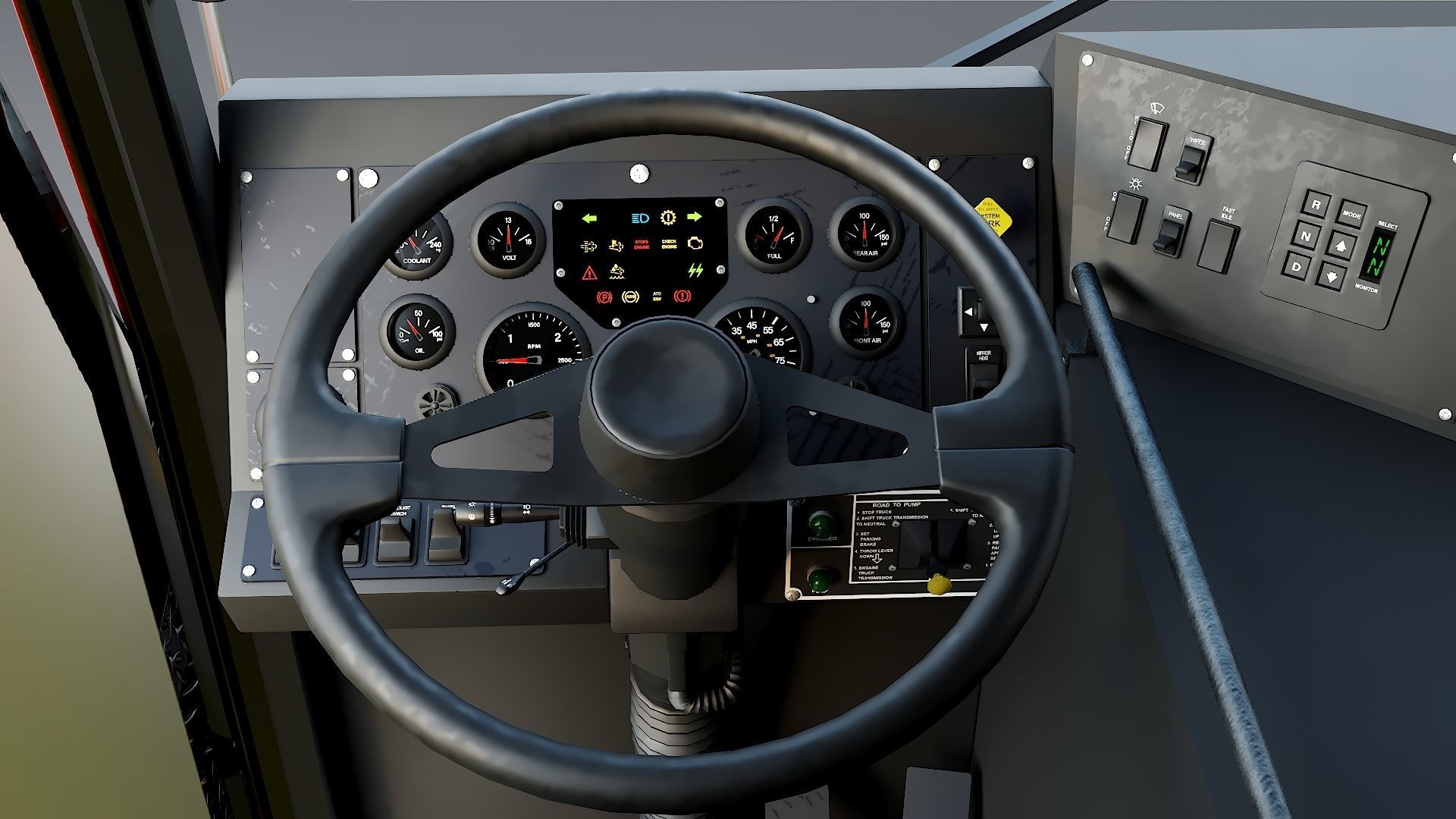 Fire Truck FDNY Squad with Interior Low-poly 3D model_17