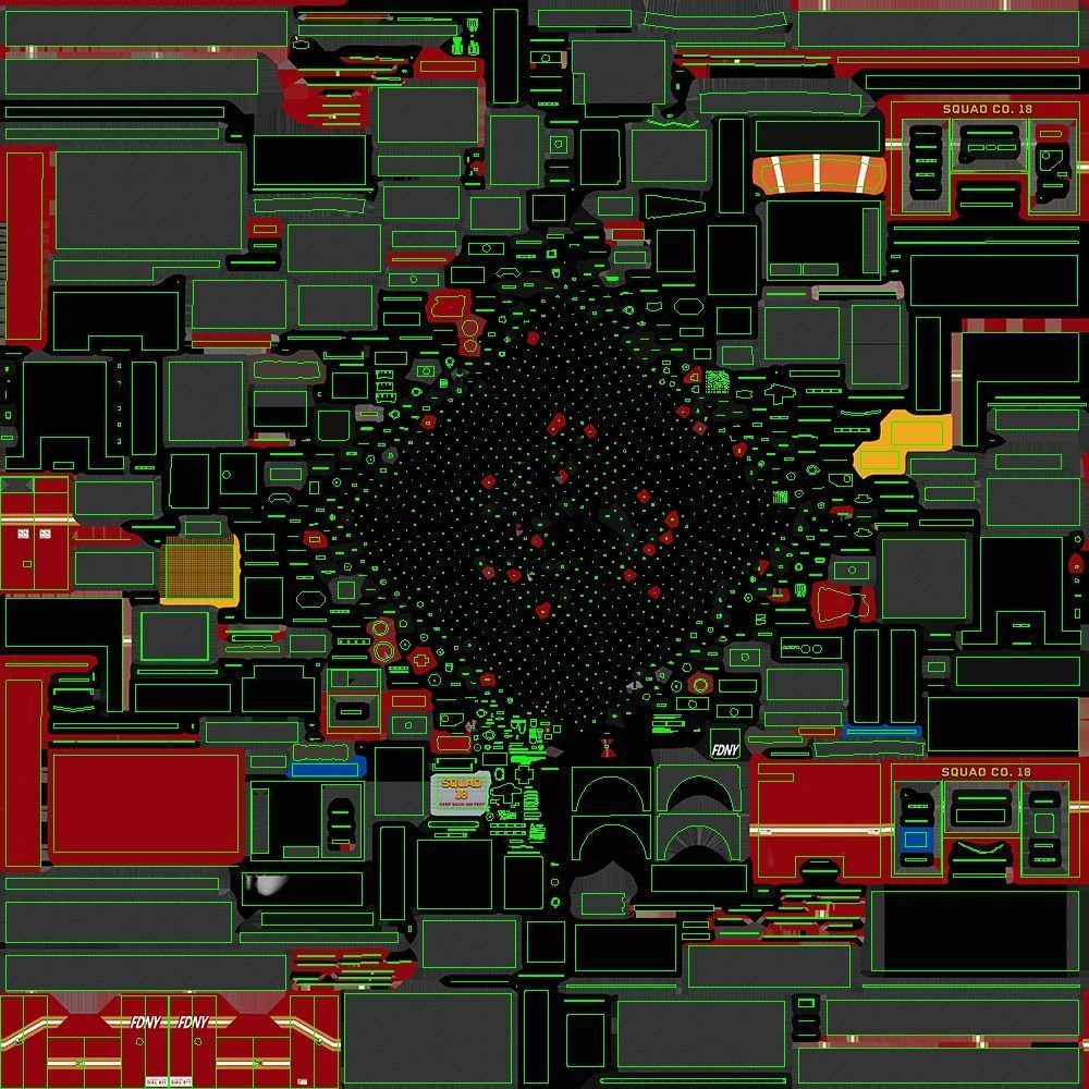 Fire Truck FDNY Squad with Interior Low-poly 3D model_44