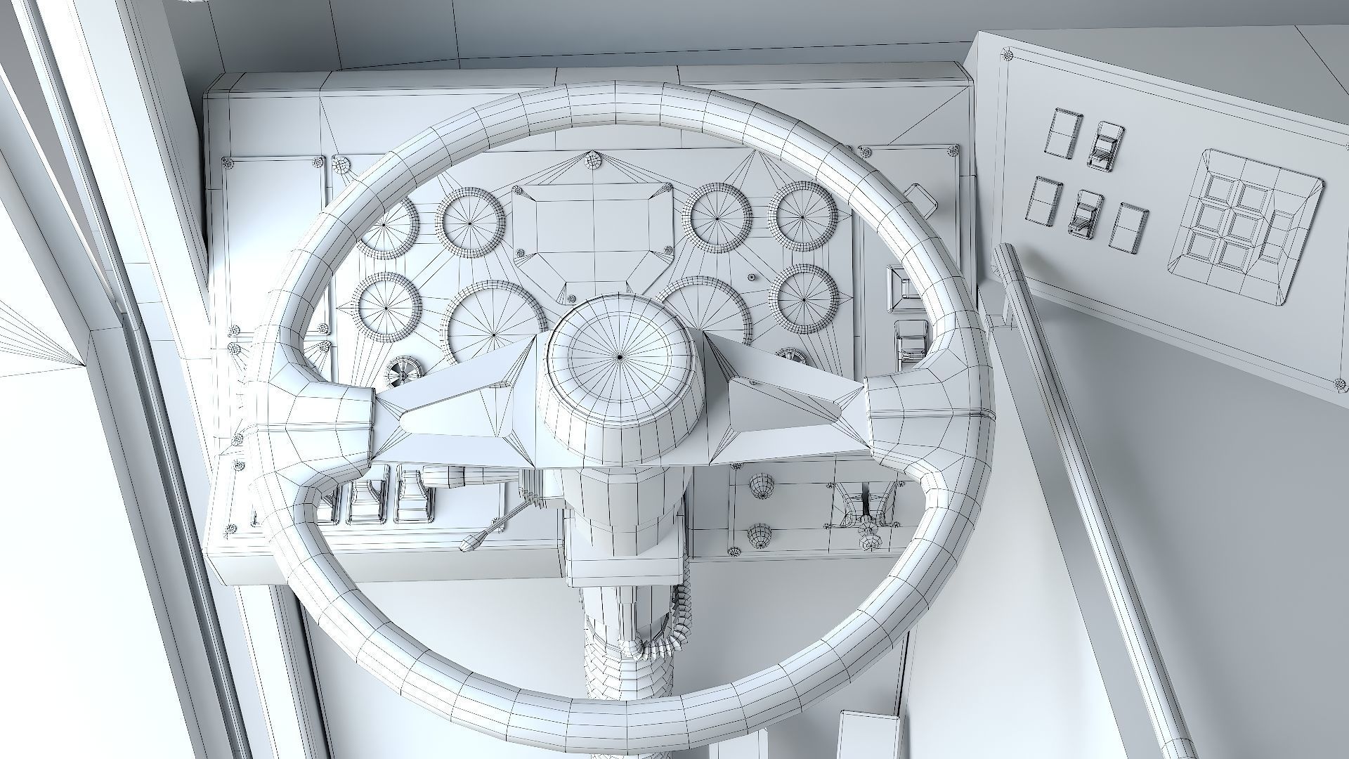 Fire Truck FDNY Squad with Interior Low-poly 3D model_37