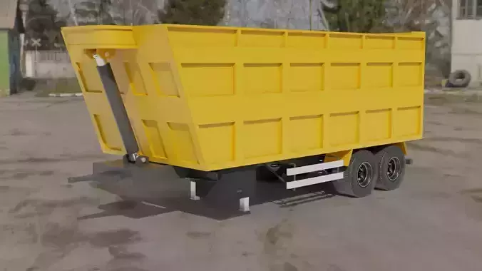 Agricultural Trailer Low-poly 3D model