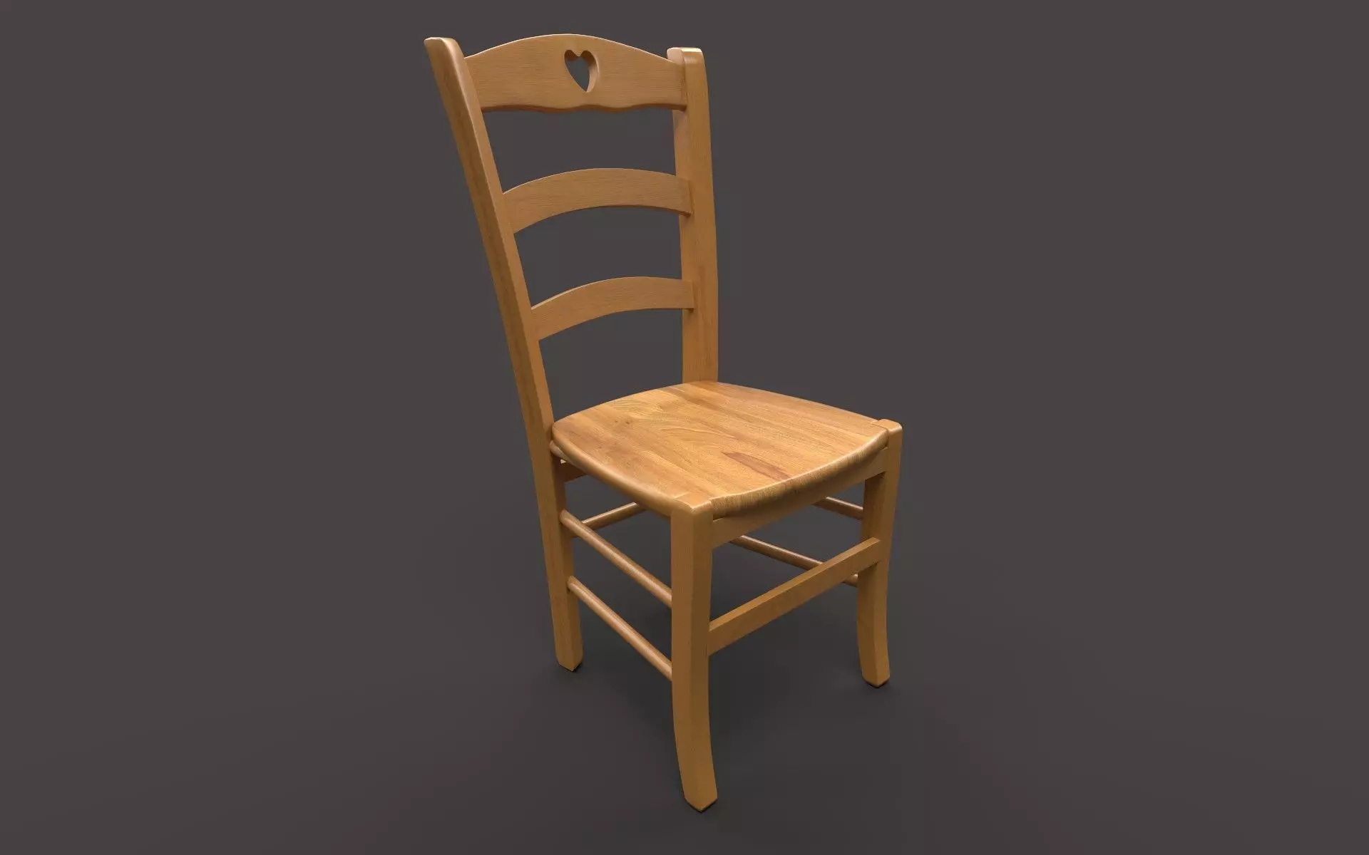 Wood Stool Low-poly 3D model_0