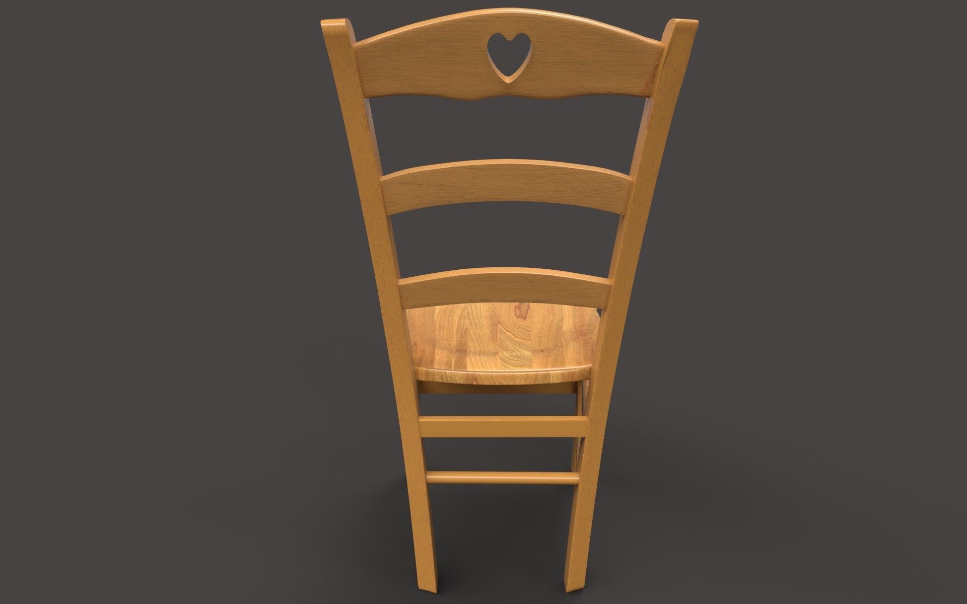 Wood Stool Low-poly 3D model_6