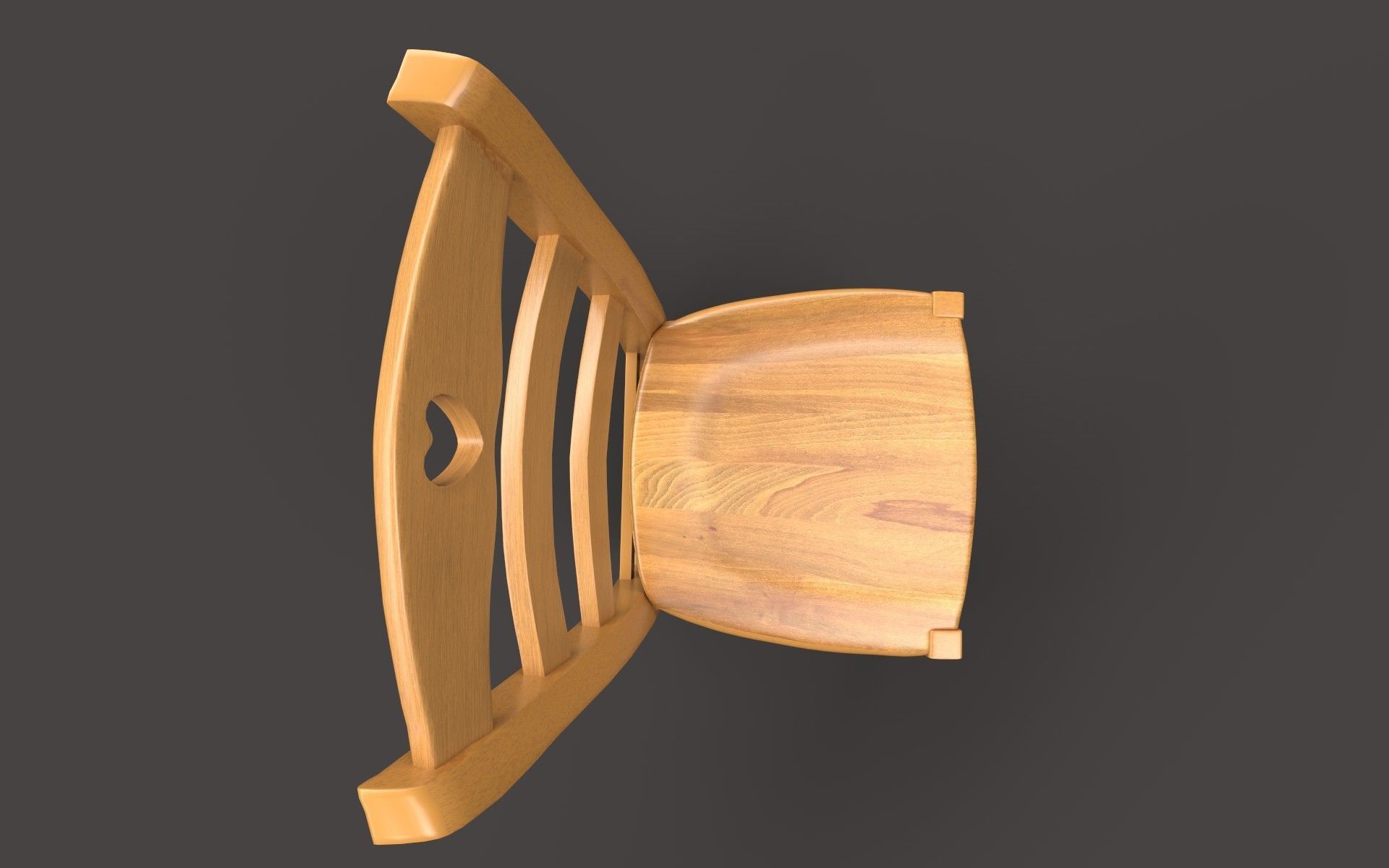 Wood Stool Low-poly 3D model_1