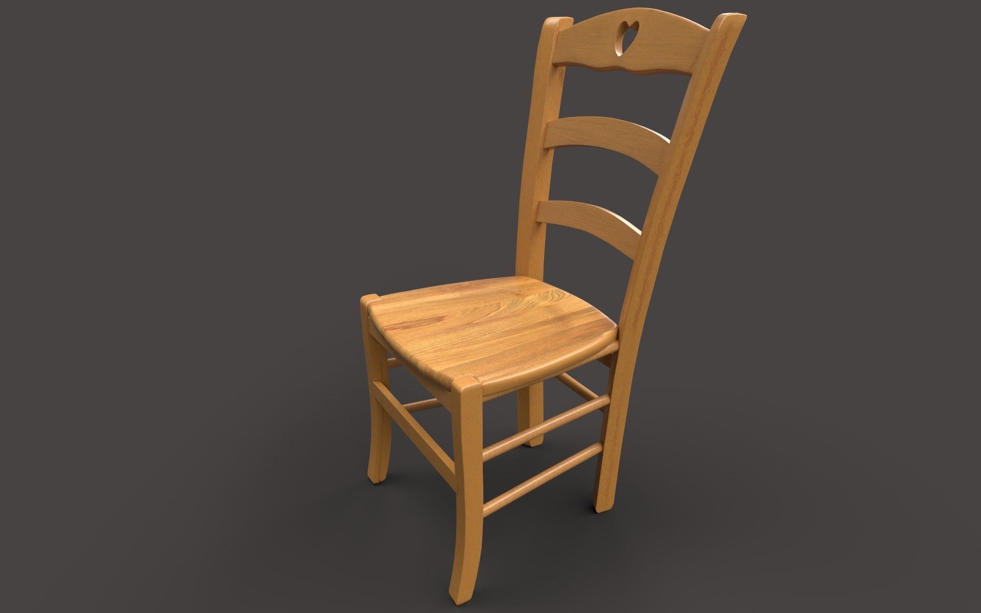 Wood Stool Low-poly 3D model_4