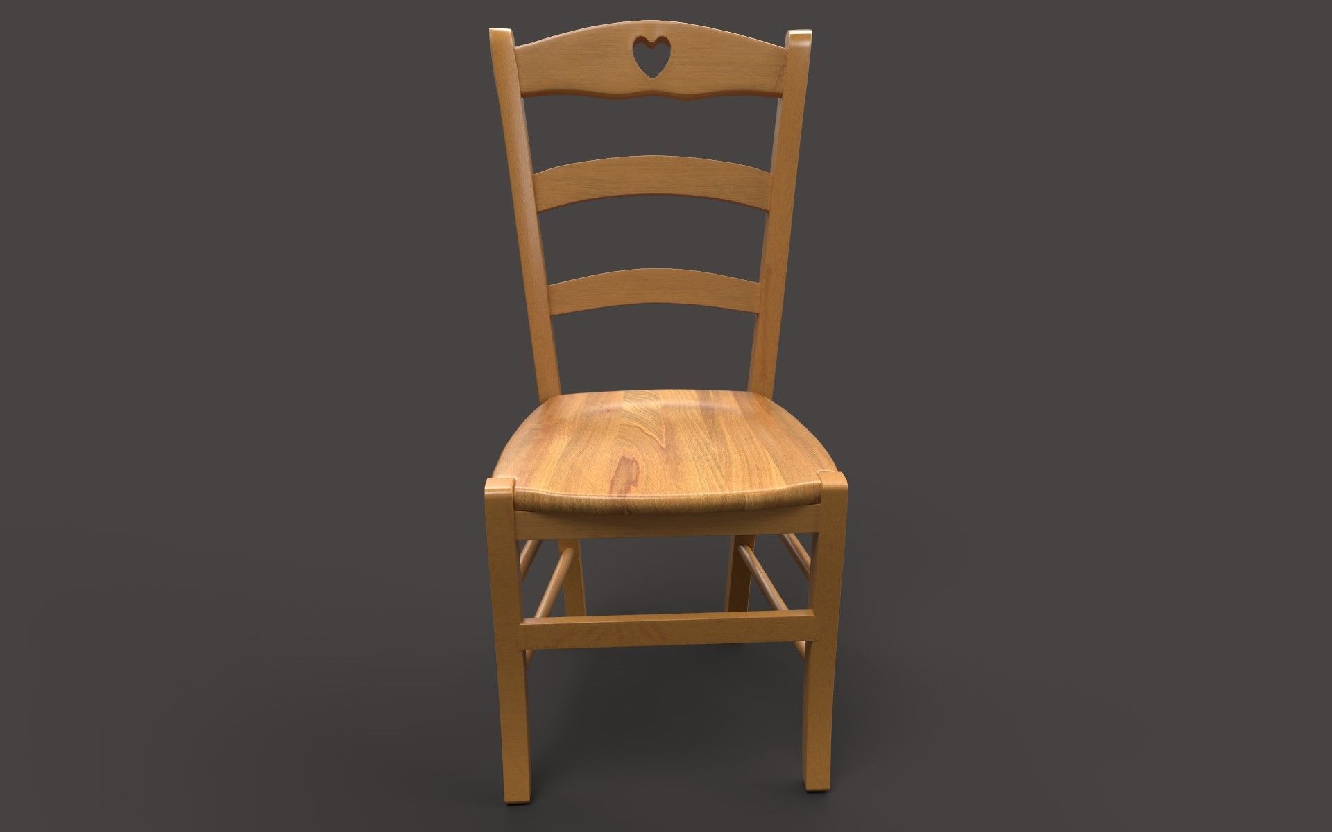 Wood Stool Low-poly 3D model_3