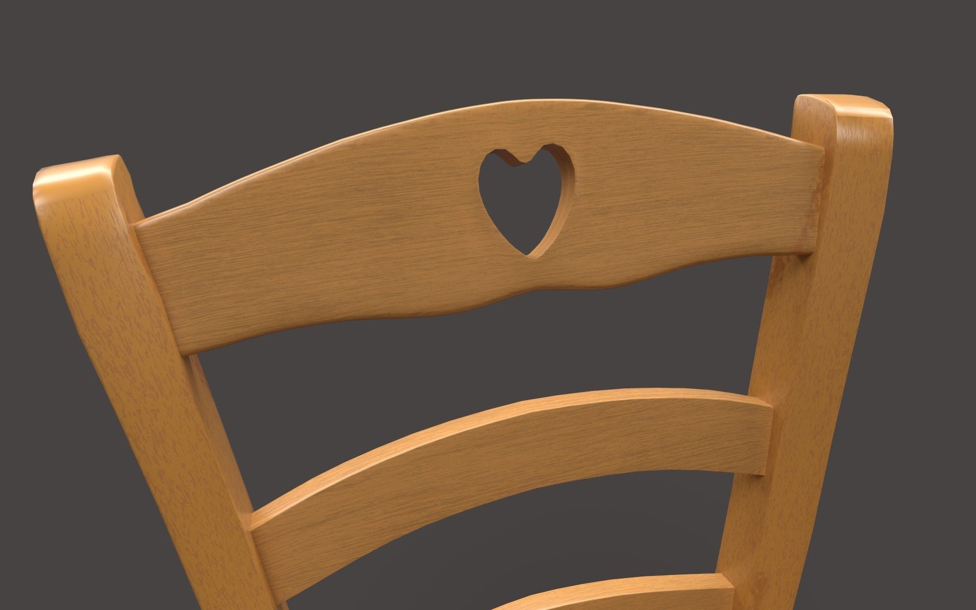 Wood Stool Low-poly 3D model_2