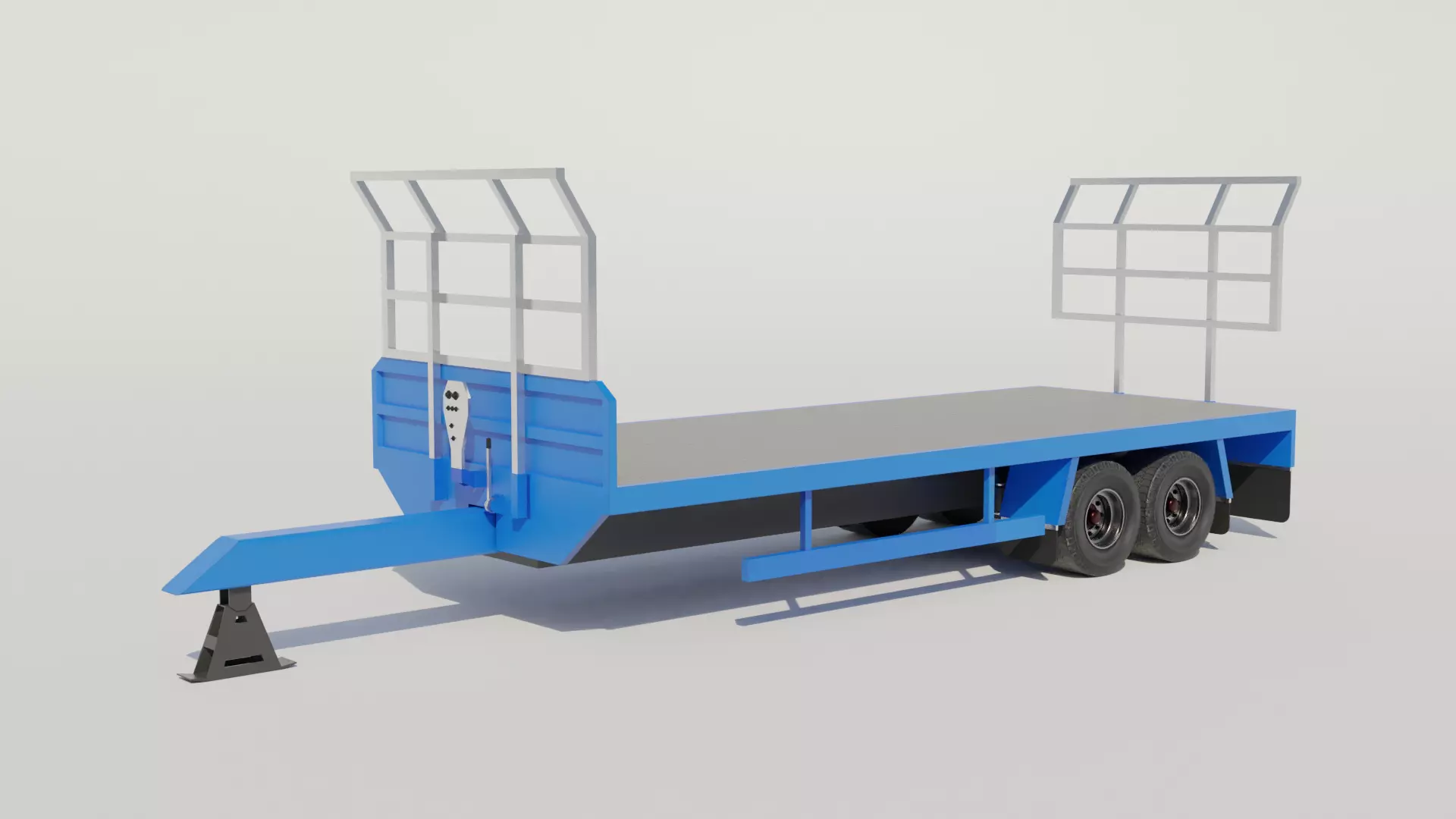 Agricultural Trailer Low-poly 3D model_0