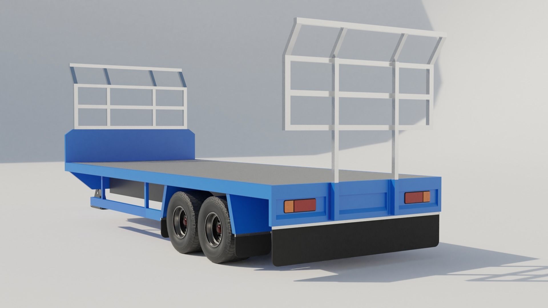 Agricultural Trailer Low-poly 3D model_1