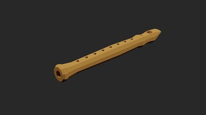 Lowpoly Flute Low-poly 3D model