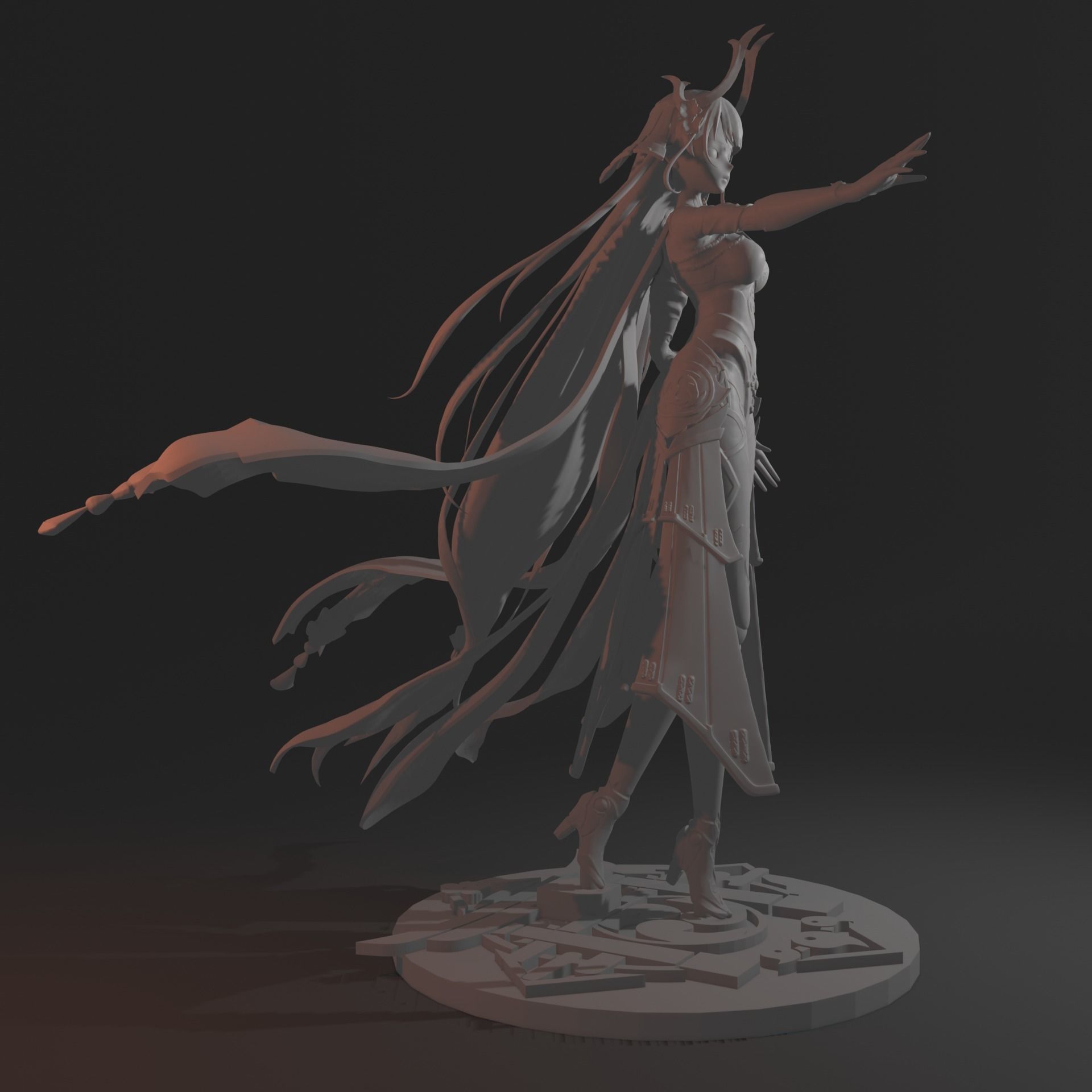 Raiden Shogun Boss Genshin Impact Figure HIDEF KEYED 3D print model_5