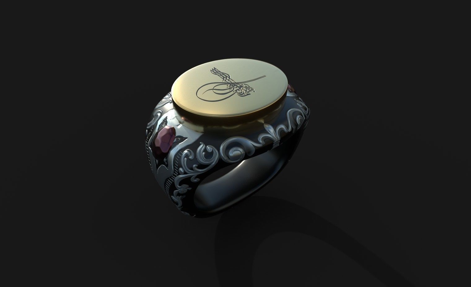 Ottoman Sultans Rings Bundle Low-poly 3D model_3