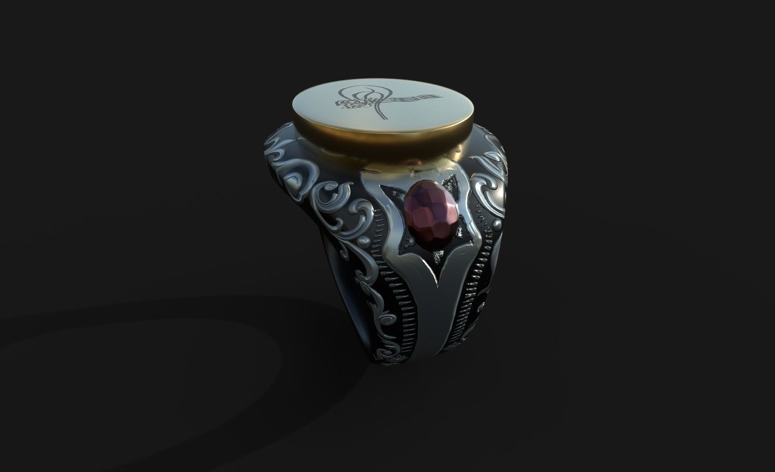 Ottoman Sultans Rings Bundle Low-poly 3D model_4