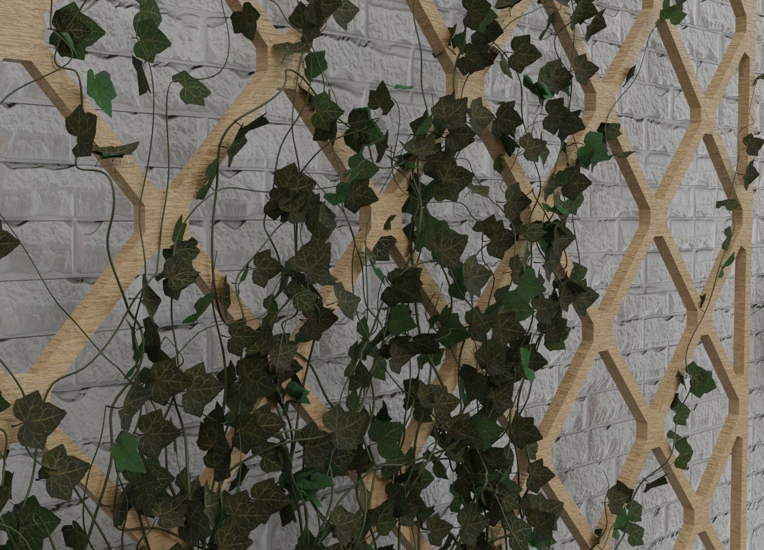 Ivy Wall Low-poly 3D model_2