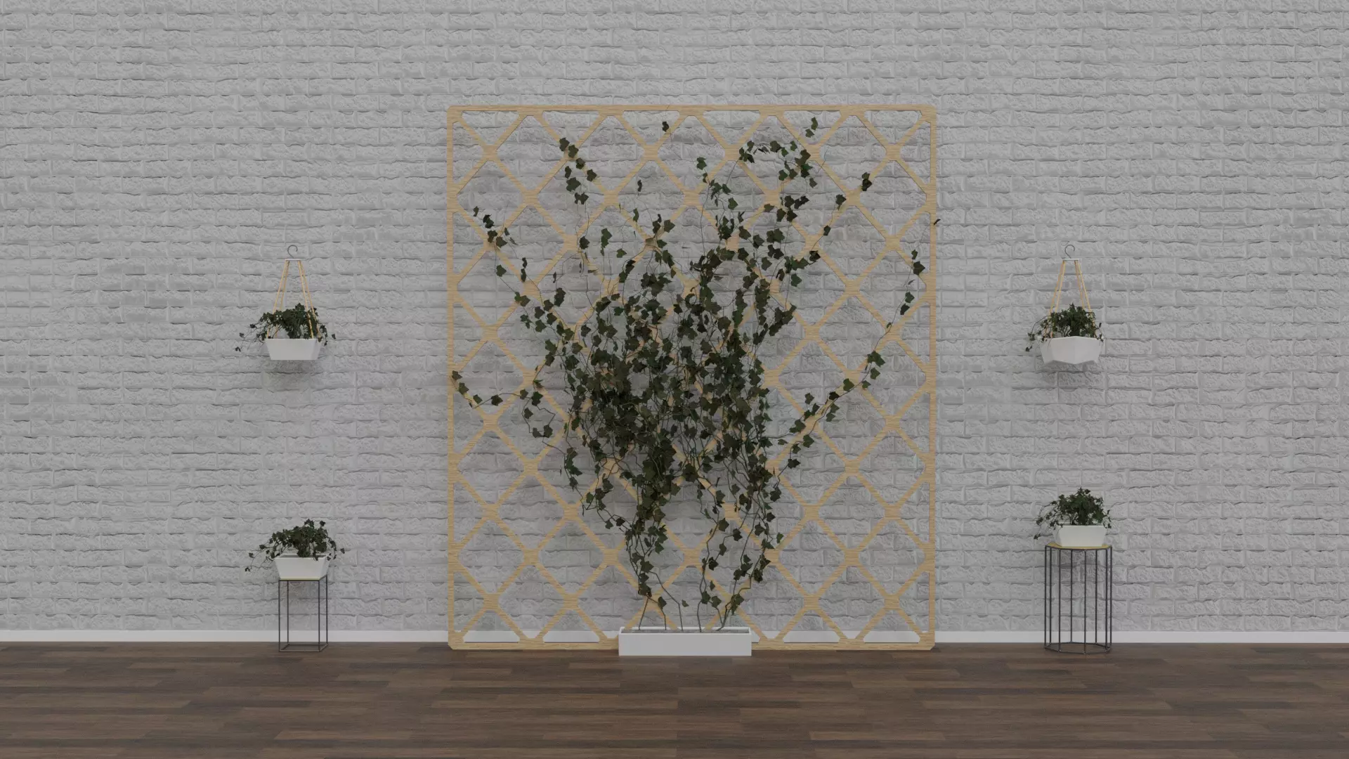 Ivy Wall Low-poly 3D model_0