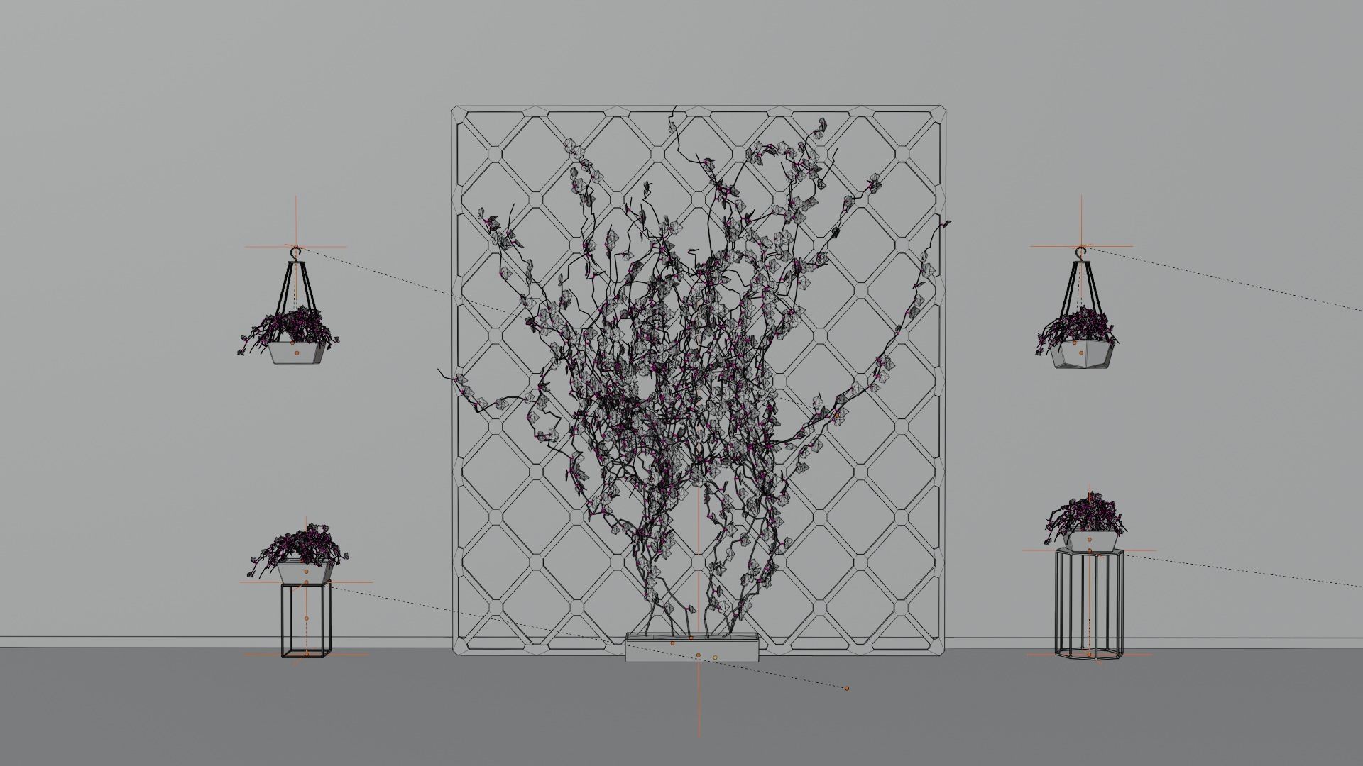 Ivy Wall Low-poly 3D model_3