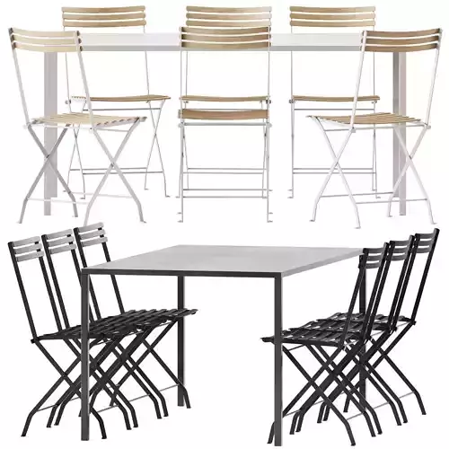 Iron Table by Connubia and Flower Folding chair Ethimo