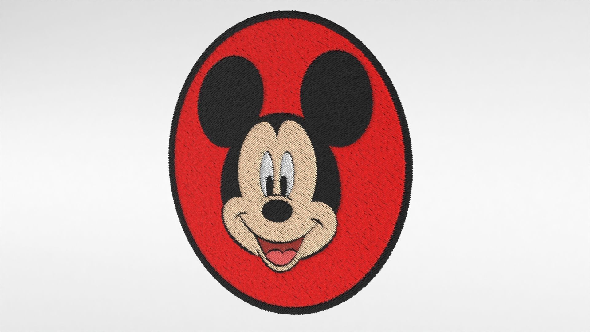 Embroidered Patch Mickey Mouse Low-poly 3D model_1