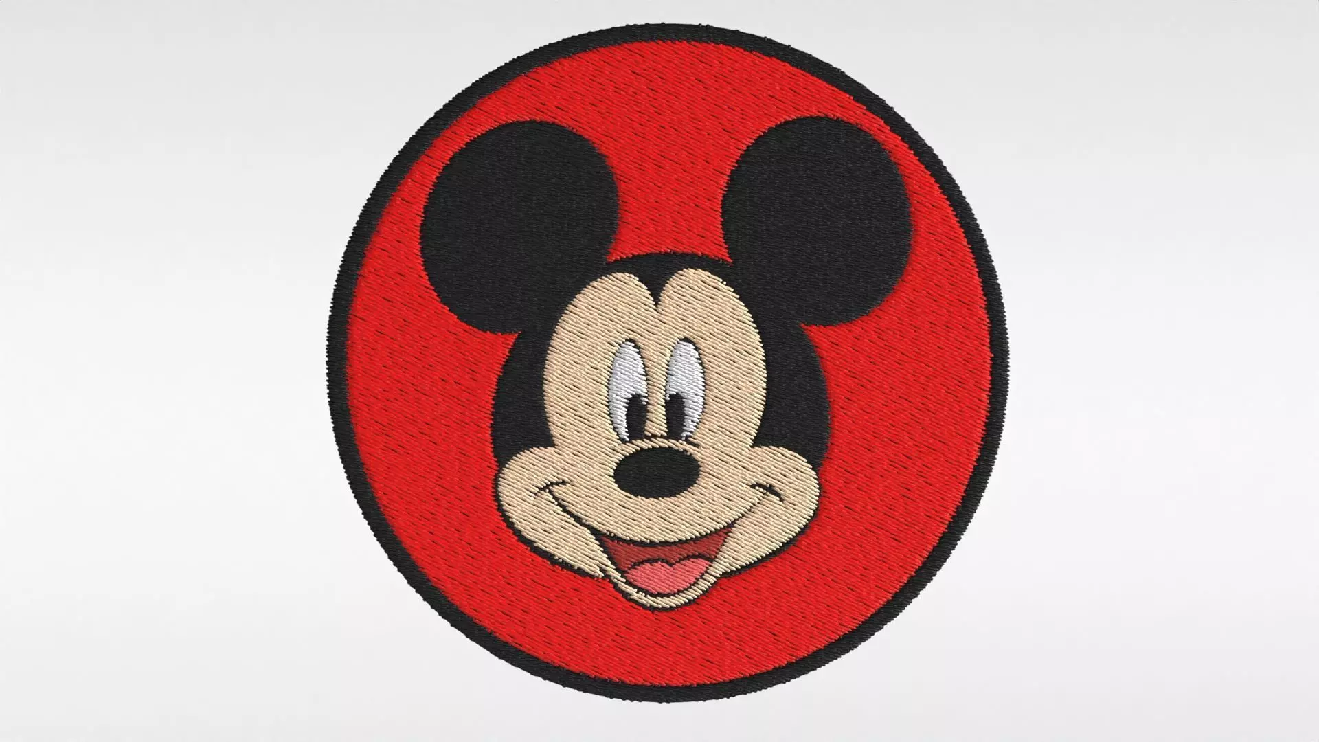 Embroidered Patch Mickey Mouse Low-poly 3D model_0