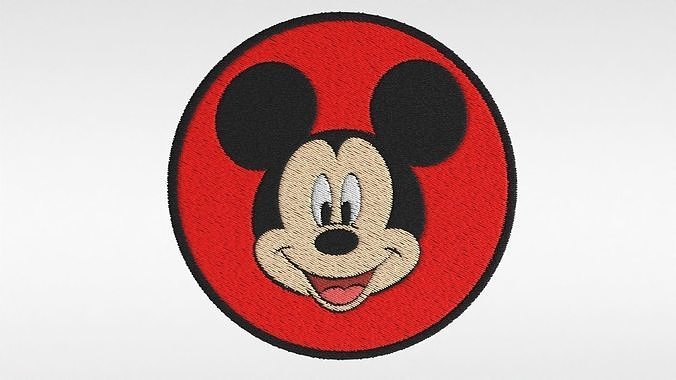Embroidered Patch Mickey Mouse Low-poly 3D model