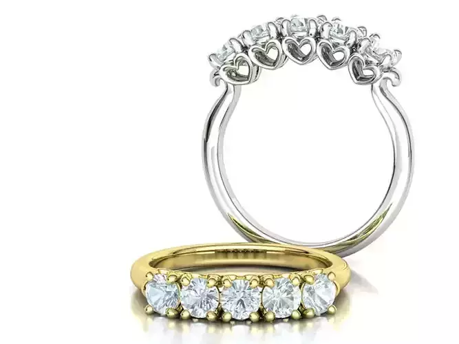 Eternity wedding band 5 stone ring 4mm Stones