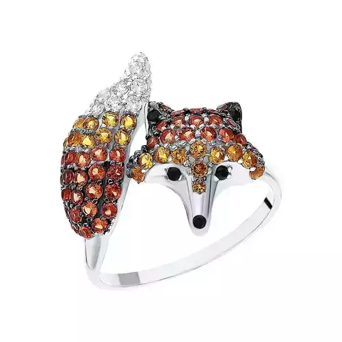 Fox ring full gemstone