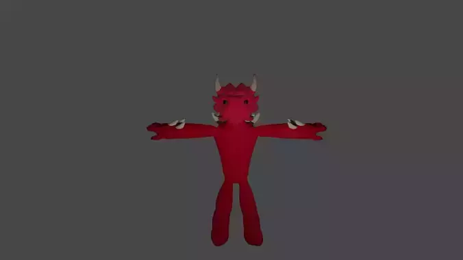 Daemon 3D stuffed toy 3D model