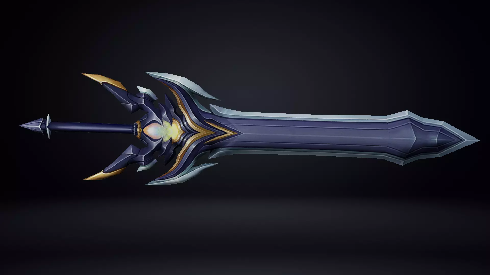 Futuristic Sword Low-poly 3D model_0