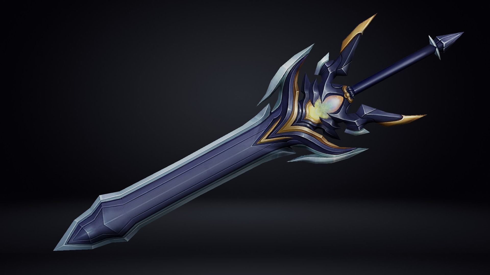 Futuristic Sword Low-poly 3D model_7