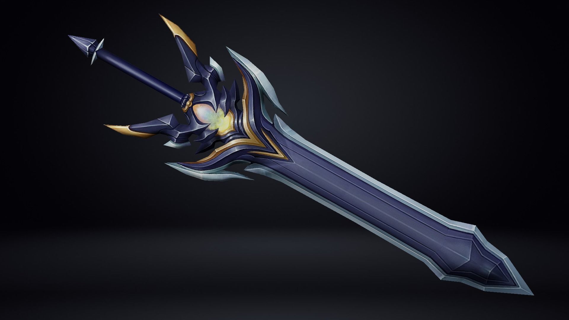 Futuristic Sword Low-poly 3D model_1